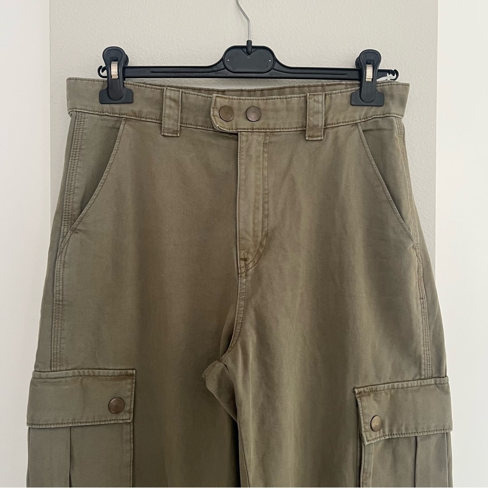 Zara High-Waisted Cargo Pants – Utility, Workwear, Streetwear - Size 6 - Green - Picture 5 of 14